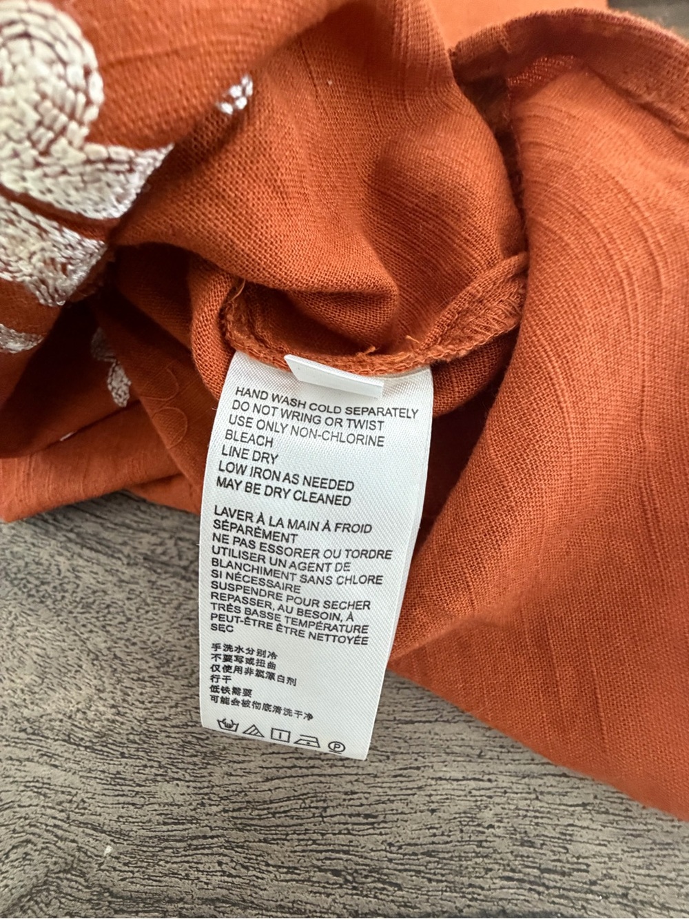 Free People Rust Mini Dress with Cream Embroidery - Picture 8 of 9
